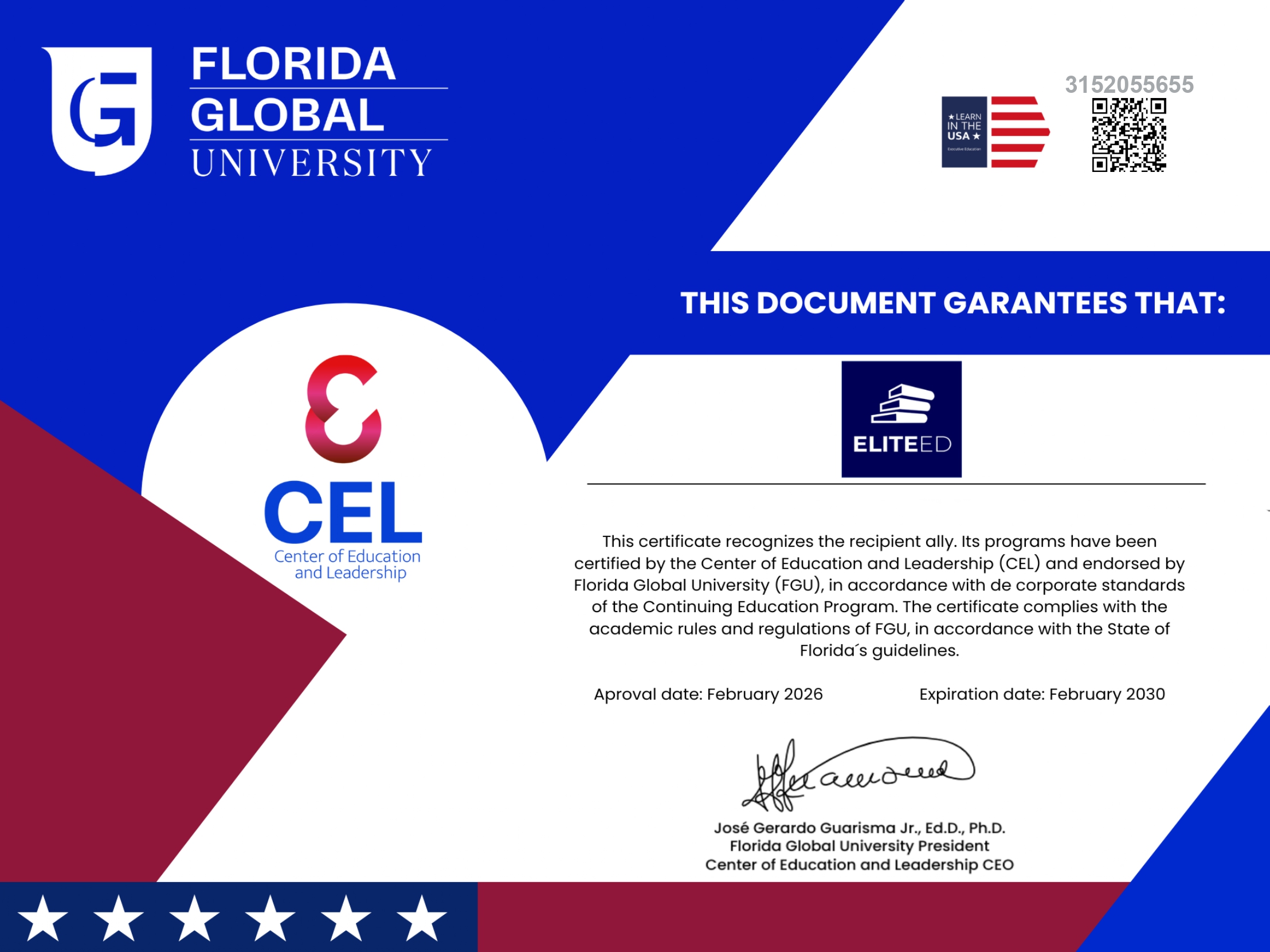 Certificado de Alianza ELITEED S.A.C